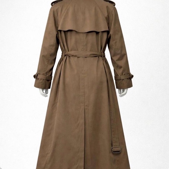 Vintage Khaki Trench Coat Sz 12 Double-Breasted Utility Removable Liner - Picture 2 of 8